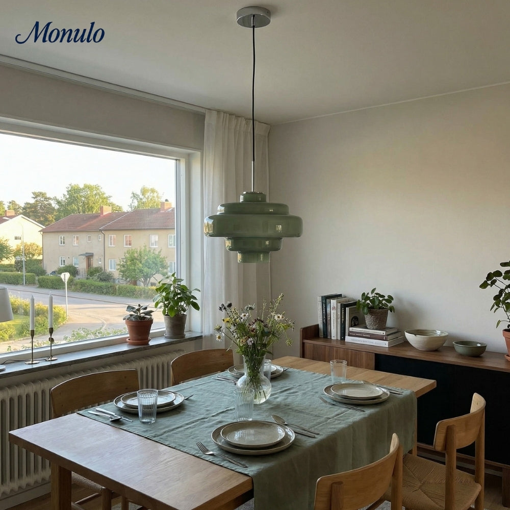 Gekleurde Glazen Hanglamp met Verstelbare Ophanging – Moderne Lichtpunt voor Eetkamer Keuken Woonkamer | Sansoti