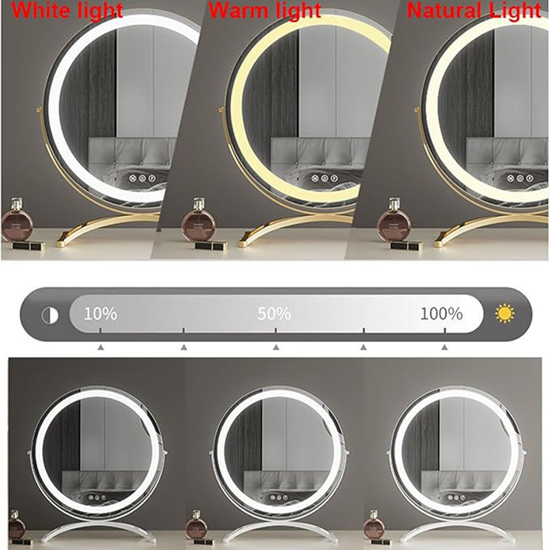 Miroir maquillage éclairage LED rechargeable 40cm pivotant 360° dimmable 3 modes lumière