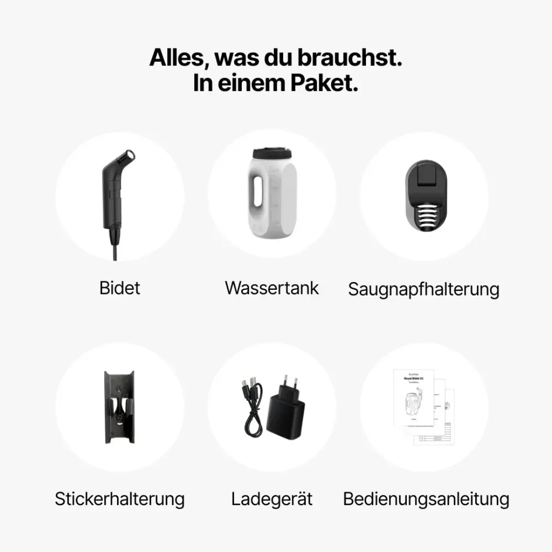 Tragbares Bidet ohne Installation, 60 Tage Akkulaufzeit, kompakt, hygienisch, für die Toilette zu Hause, unterwegs und auf Reisen | Sansoti