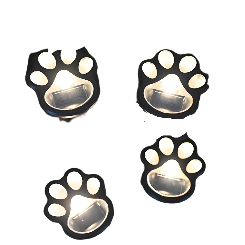 Solar Garden Lighting Paw Print Shaped LED Warm White Decorative Path Light for Outdoor | Sansoti