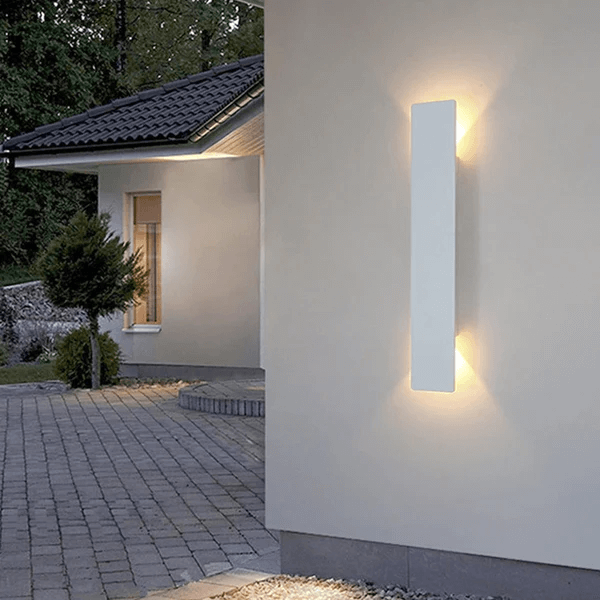 Aluminiowa zewnętrzna lampa ścienna LED, wodoodporna IP65, nowoczesne oświetlenie elewacyjne, tarasowe i ogrodowe | Sansoti