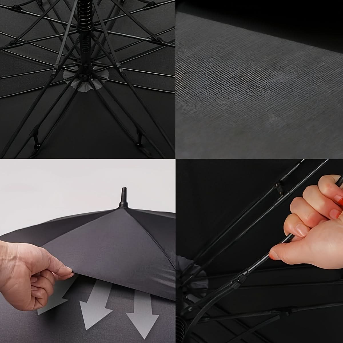 Extra-Large Automatic Umbrella with Vented Double Canopy, Wind-Resistant, for Golf, Walking, and Events | Sansoti