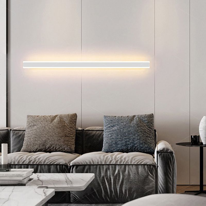 Minimalist Wall Light Metal Acrylic LED Bedroom Living Room 60-120cm Warm Cool Neutral White Linear Design | Sansoti