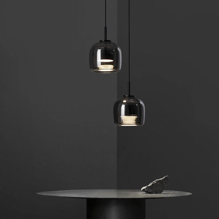 Rookglas Hanglamp Minimalistisch Design Dimbaar E27 Fitting Eettafel Woonkamer Plafondverlichting Eetkamer | Sansoti