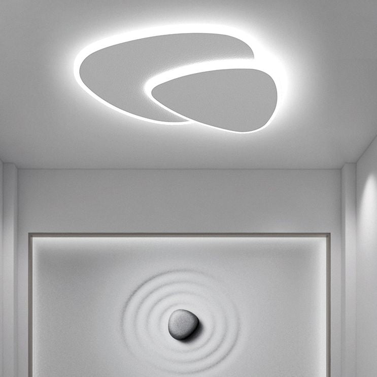 Geometric Ceiling Light White LED Oval Dimmable Living Room Bedroom Modern Lighting Scandinavian | Sansoti