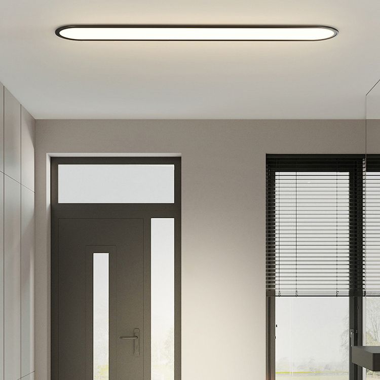 Ovale Deckenleuchte im minimalistischen Design 40-80cm Metall Acryl Warmweiß Schwarz Dimmbar Platzsparend Stimmungsvolle Beleuchtung | Sansoti