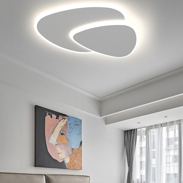 Geometric Ceiling Light Metal Acrylic White LED Dimmable Modern Design Living Room Bedroom Lighting | Sansoti