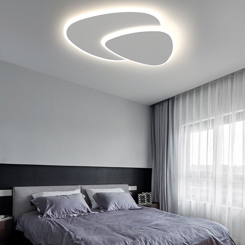 Geometric Ceiling Light Metal Acrylic White LED Dimmable Modern Design Living Room Bedroom Lighting | Sansoti