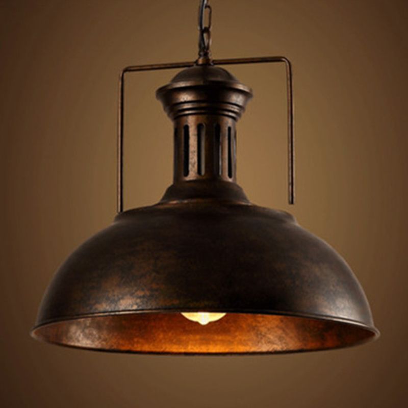 Suspension en métal rustique, design vintage industriel, douille E27, réglable, plafonnier pour cuisine et salle à manger | Sansoti