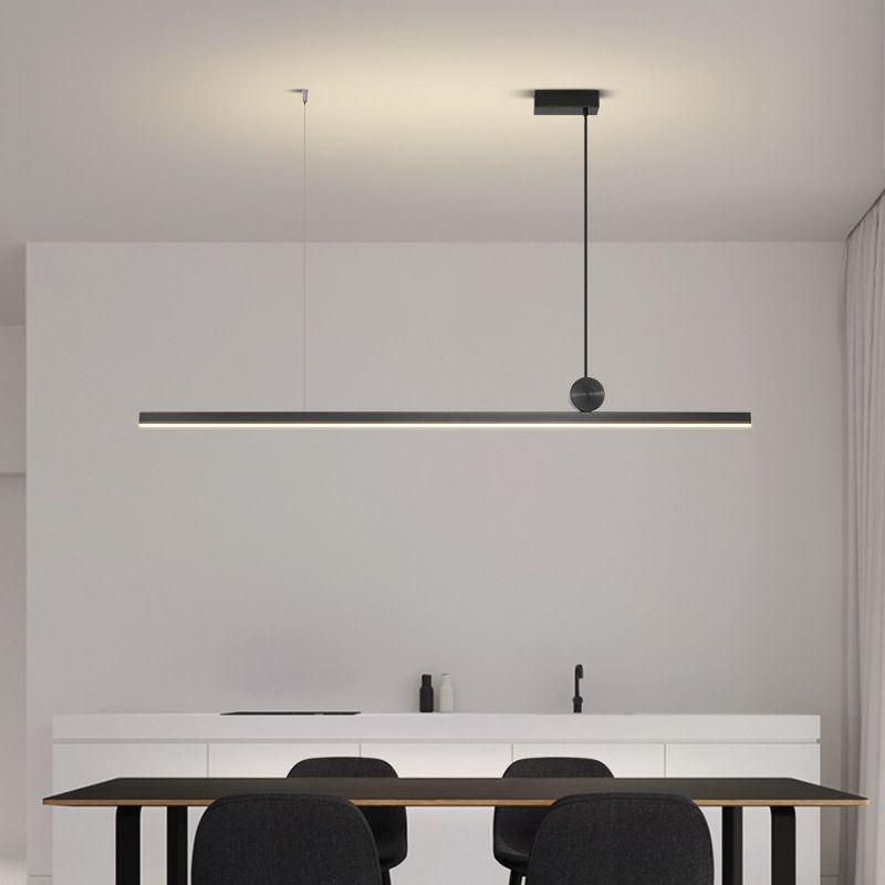 Asymmetrische Pendelleuchte Linear Metall 90-120cm Schwarz Gold Dimmbar Wohnzimmer Schlafzimmer Beleuchtungseinheit | Sansoti
