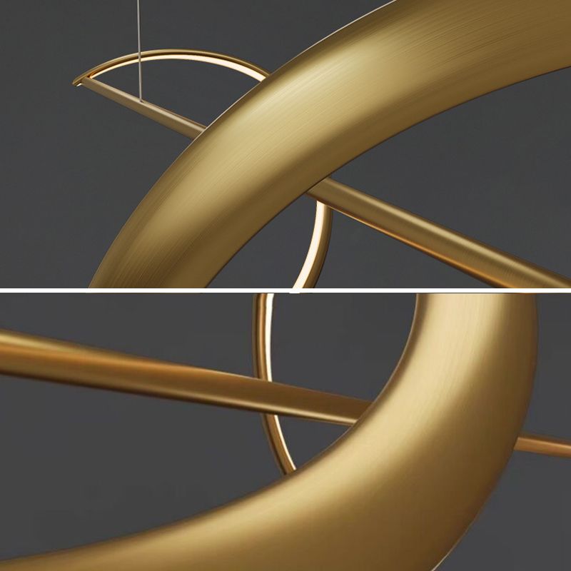 Hanglamp Metaal Golfvorm Minimalistische Design Galerij Messing Zwart LED Dimbaar Woonkamer Slaapkamer Eetkamer | Sansoti