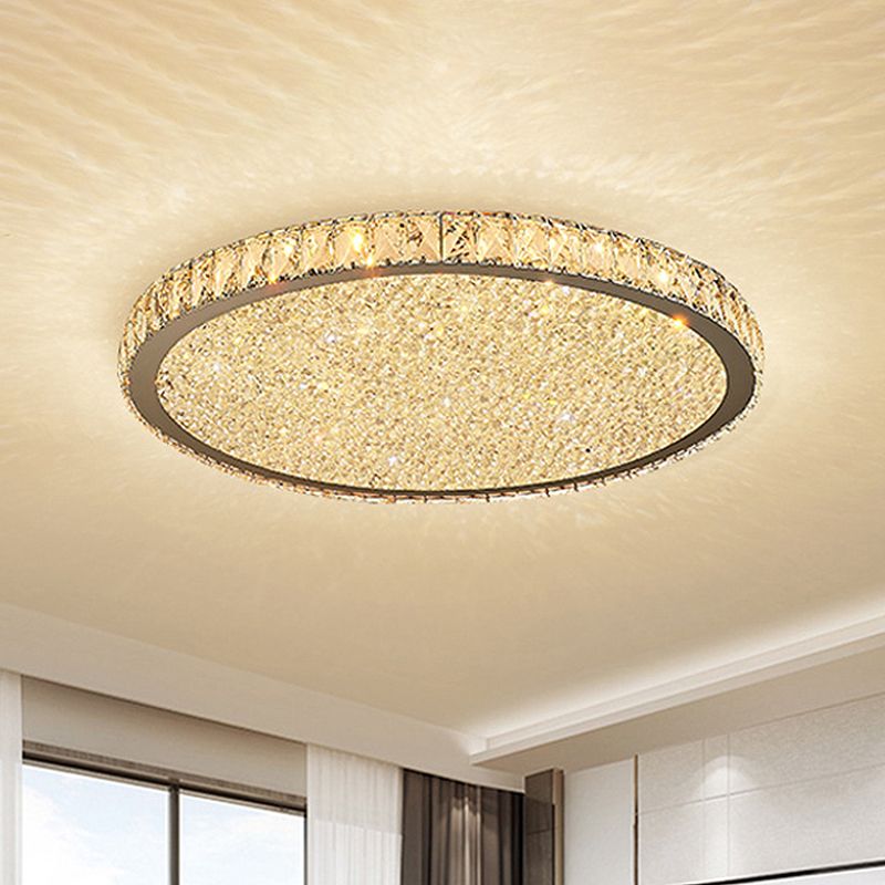 Crystal Ceiling Light Luxury Brass Round LED Light Beam Bedroom Living Room Dining Room Modern Lighting | Sansoti