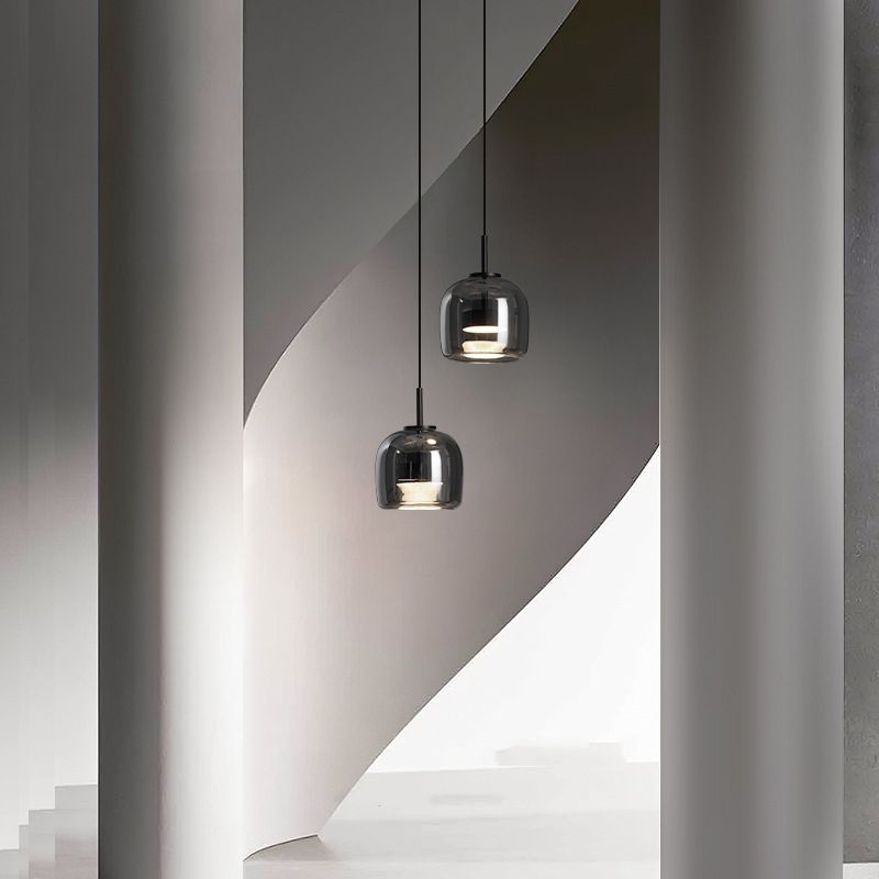 Rookglas Hanglamp Minimalistisch Design Dimbaar E27 Fitting Eettafel Woonkamer Plafondverlichting Eetkamer | Sansoti