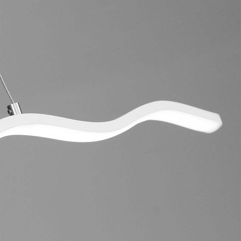 Lineare LED-Pendelleuchte Golf Metall Schwarz Weiß Modern Dimmbar 80-120cm Wohnzimmer Esszimmer Schlafzimmer Beleuchtung | Sansoti
