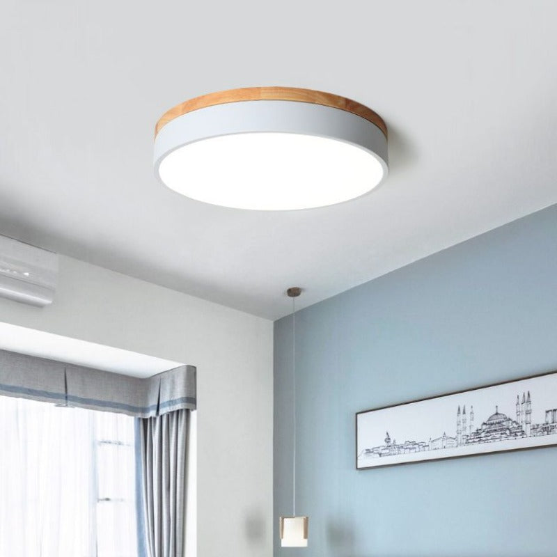 Runde dimmbare LED-Deckenleuchte mit 3 Lichteinstellungen, modernes Design für Wohnzimmer, Schlafzimmer, Küche und Flur | Sansoti