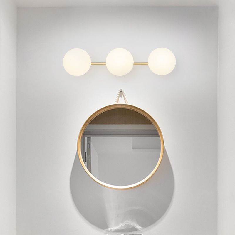 Bathroom Wall Lamp Glass Dome Metal Modern Design Mirror Lighting Multiple Colors Sanitary Wall Fixture | Sansoti