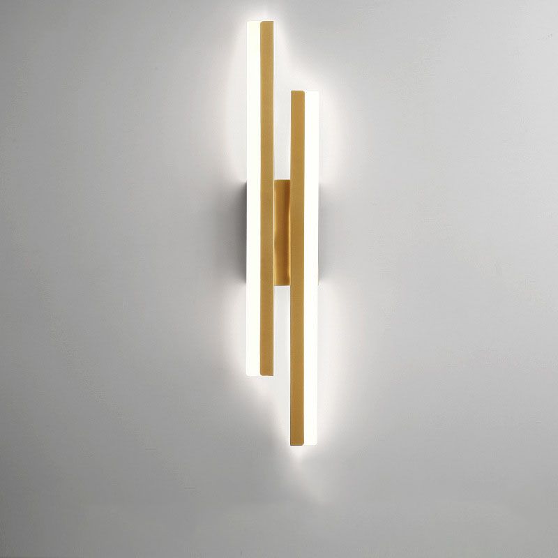 LED Wandlamp Metaal Acryl Zwart Goud 48cm Woonkamer Slaapkamer Wandverlichting Modern Design Interieur | Sansoti