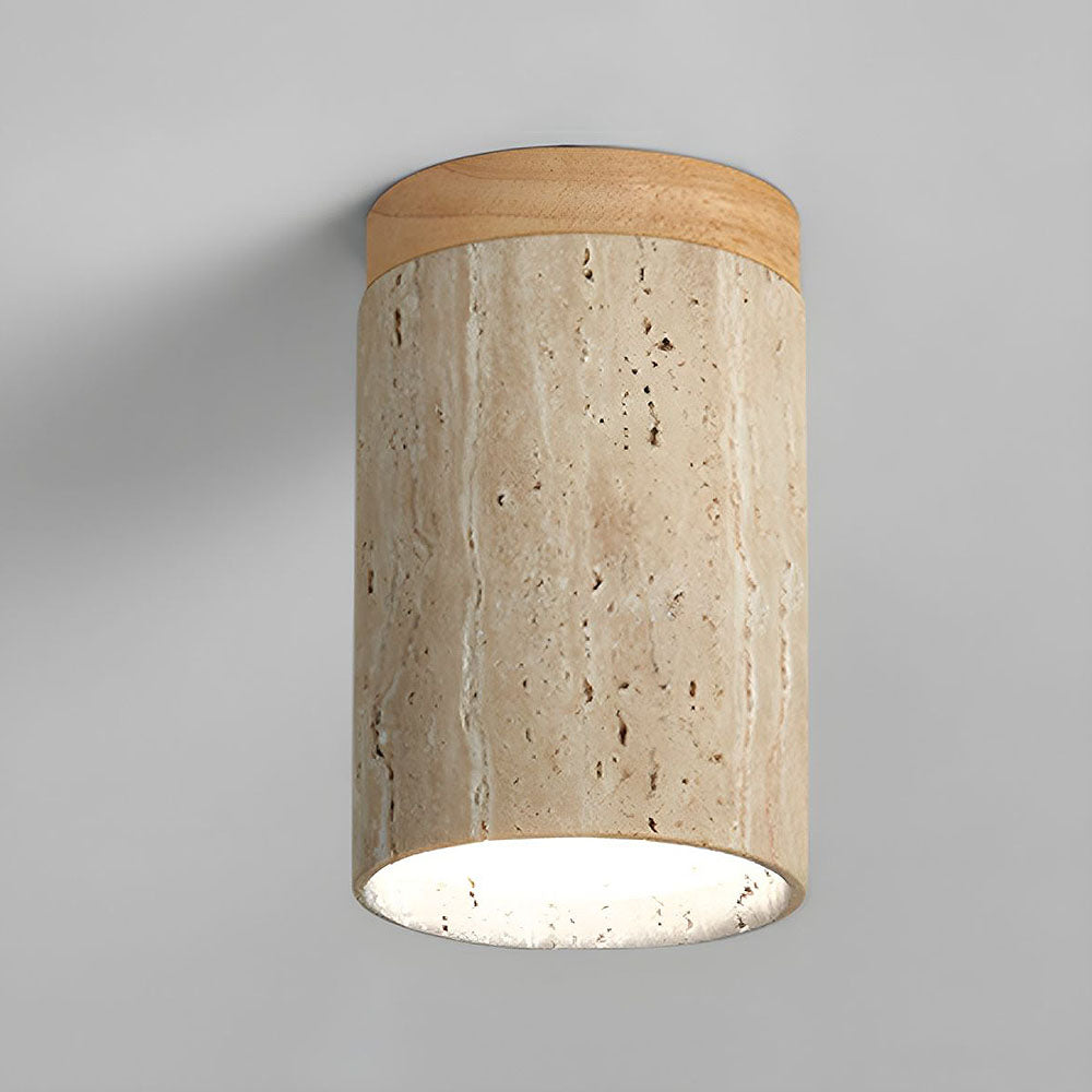 Cilestic Plafonnier Travertin Bois E27/E26 Beige Hall Chambre Salon Design Scandinave Moderne Éclairage Naturel de Plafond | Restfield