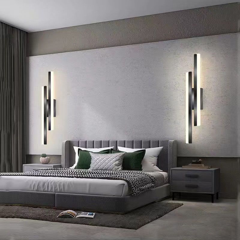 LED Wandlamp Metaal Acryl Zwart Goud 48cm Woonkamer Slaapkamer Wandverlichting Modern Design Interieur | Sansoti