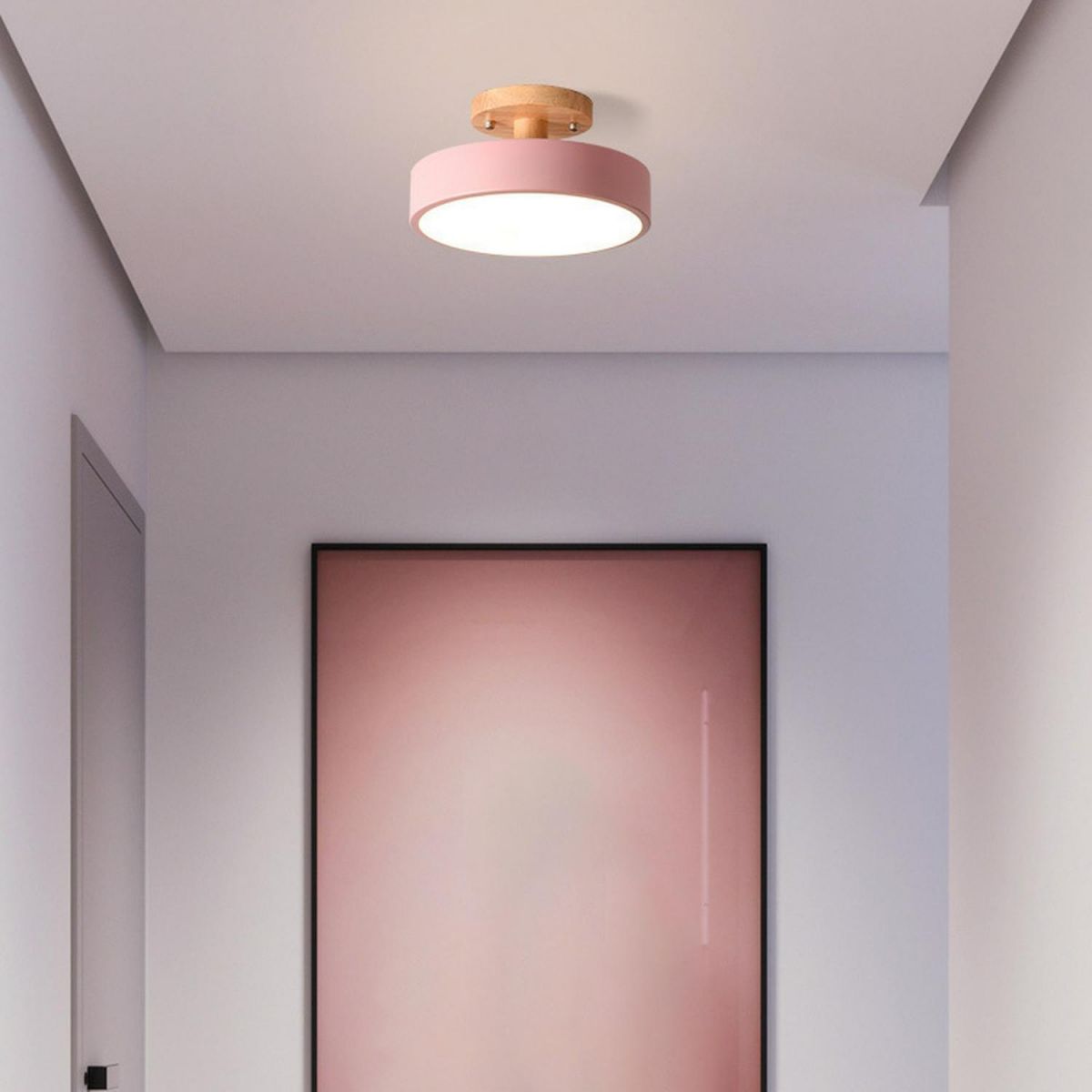 Pedol plafondlamp LED 12W hout groen plafondlamp slaapkamer hal Scandinavisch design moderne verlichting kleine ruimtes | Sansoti