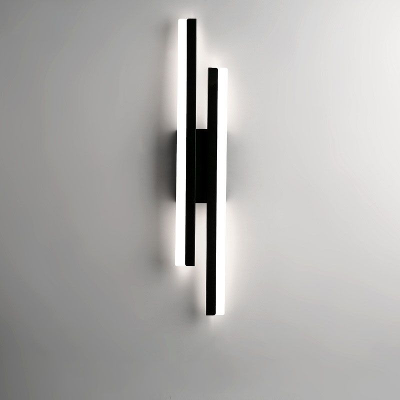 LED Wandlamp Metaal Acryl Zwart Goud 48cm Woonkamer Slaapkamer Wandverlichting Modern Design Interieur | Sansoti