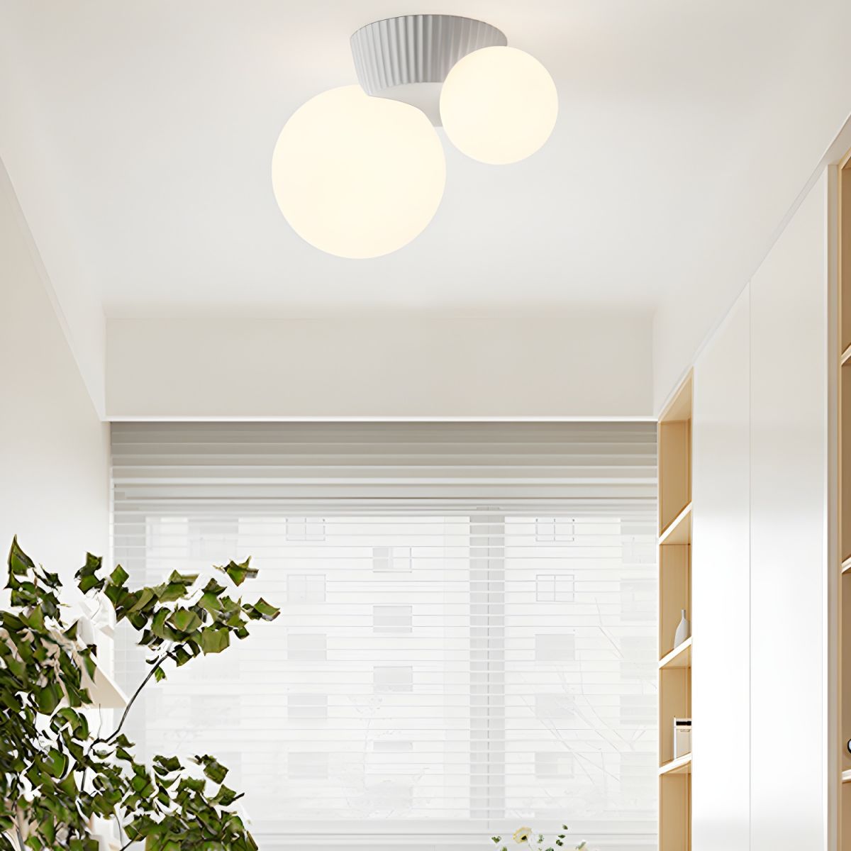 Hängeleuchte Decke 2 Lichtkugeln Resin Grün Wohnzimmer Schlafzimmer Flur Kugelleuchte Modernes Design | Restfield