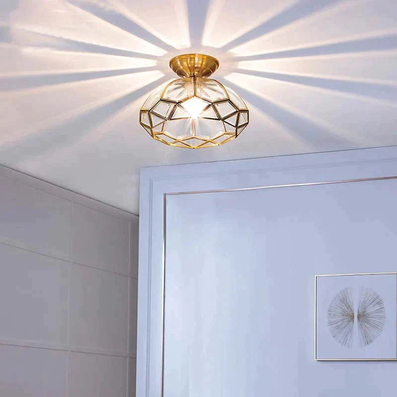Kupfer-Deckenleuchte, minimalistisches Design, Flur, Schlafzimmer, Wohnzimmer, LED-Beleuchtung, Aufbaumontage, E27 | Sansoti