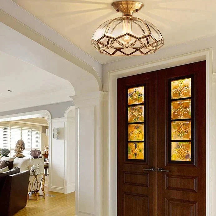 Kupfer-Deckenleuchte, minimalistisches Design, Flur, Schlafzimmer, Wohnzimmer, LED-Beleuchtung, Aufbaumontage, E27 | Sansoti