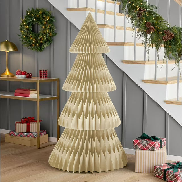 Decoratieve Papieren Boom 30cm Honingraat Structuur Vouwbaar Interieurobject Feestdecoratie Tafelornament | Sansoti