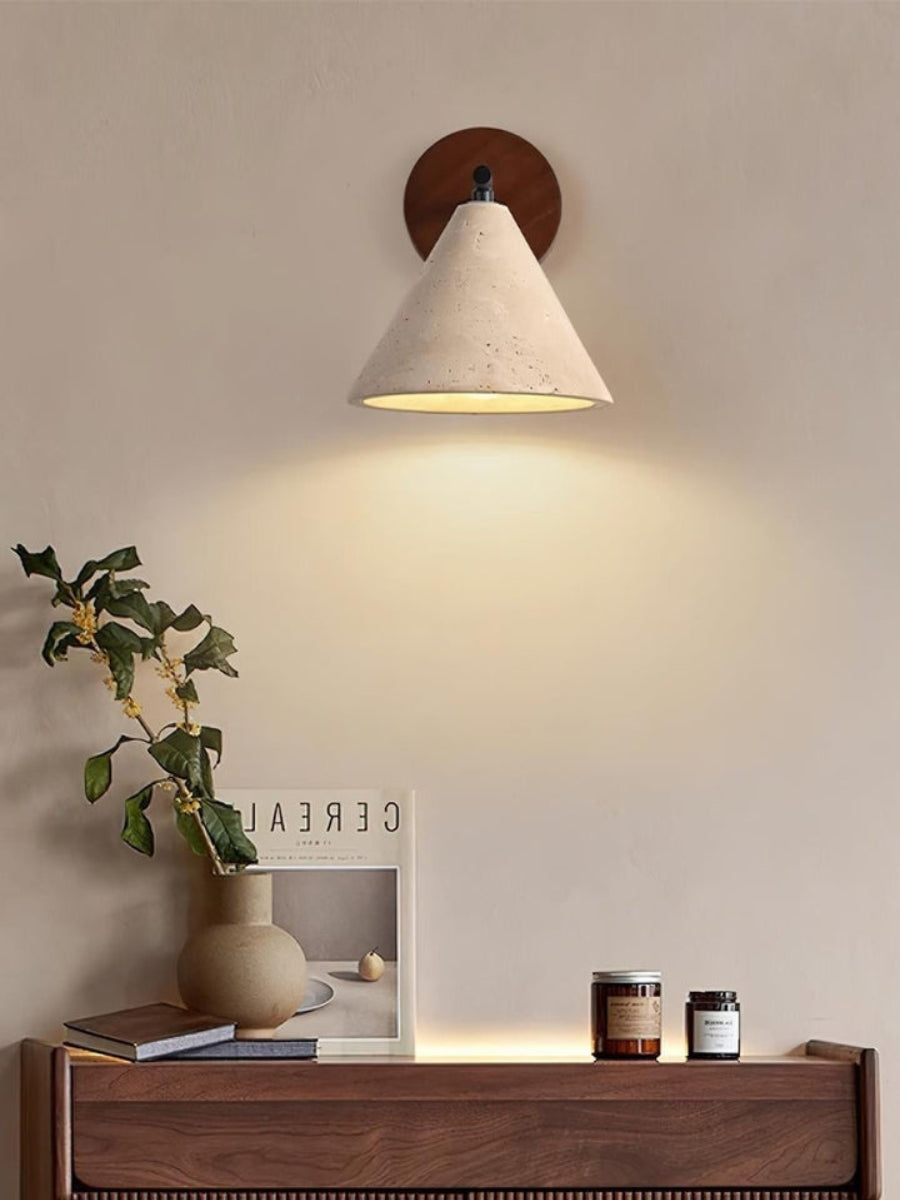 Travertijn Wandlamp Taps Toelopend Design Minimalistische Accentverlichting Slaapkamer Woonkamer | Sansoti