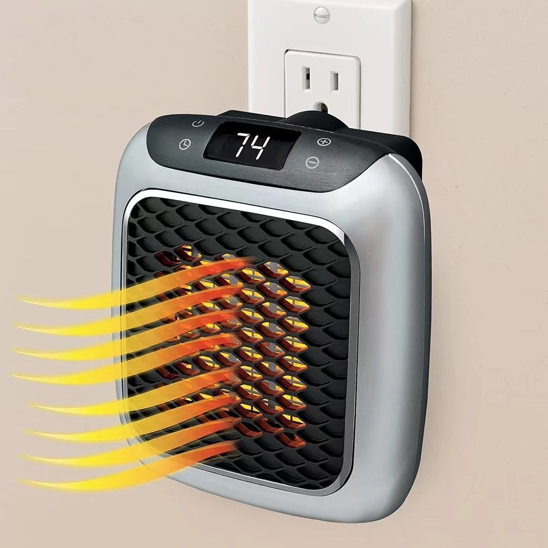 Compact Wall-Mounted Heater 800W Portable Space Heater LED Display Energy-Efficient Aluminum | Sansoti