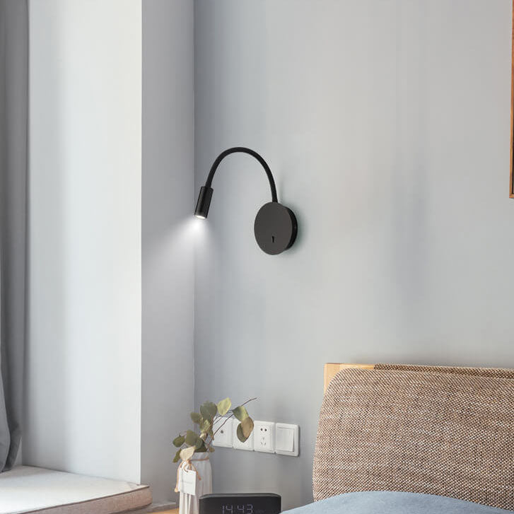 Adjustable LED Wall Lamp – 360° Rotatable – Industrial Design Black Metal – Direct Wall Lighting for Living Room Bedroom Hall Modern Interior | Sansoti