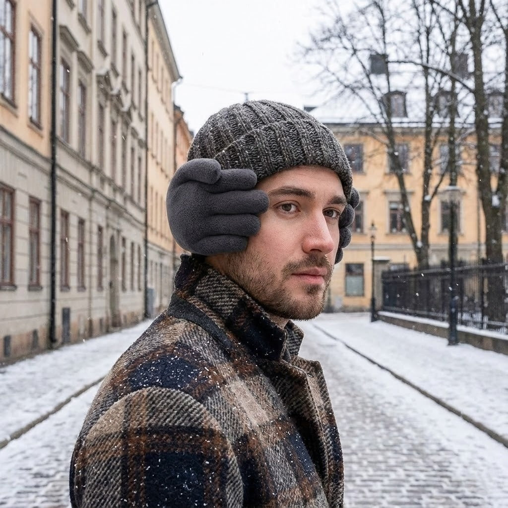 Plüsch-Ohrwärmer „Hand“ Unisex Ohrenwärmer Weiches Winteraccessoire Wärmehalter für Frauen Männer Kinder | Sansoti