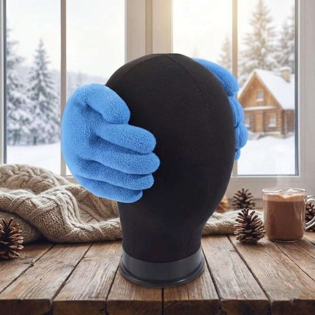 Plüsch-Ohrwärmer „Hand“ Unisex Ohrenwärmer Weiches Winteraccessoire Wärmehalter für Frauen Männer Kinder | Sansoti