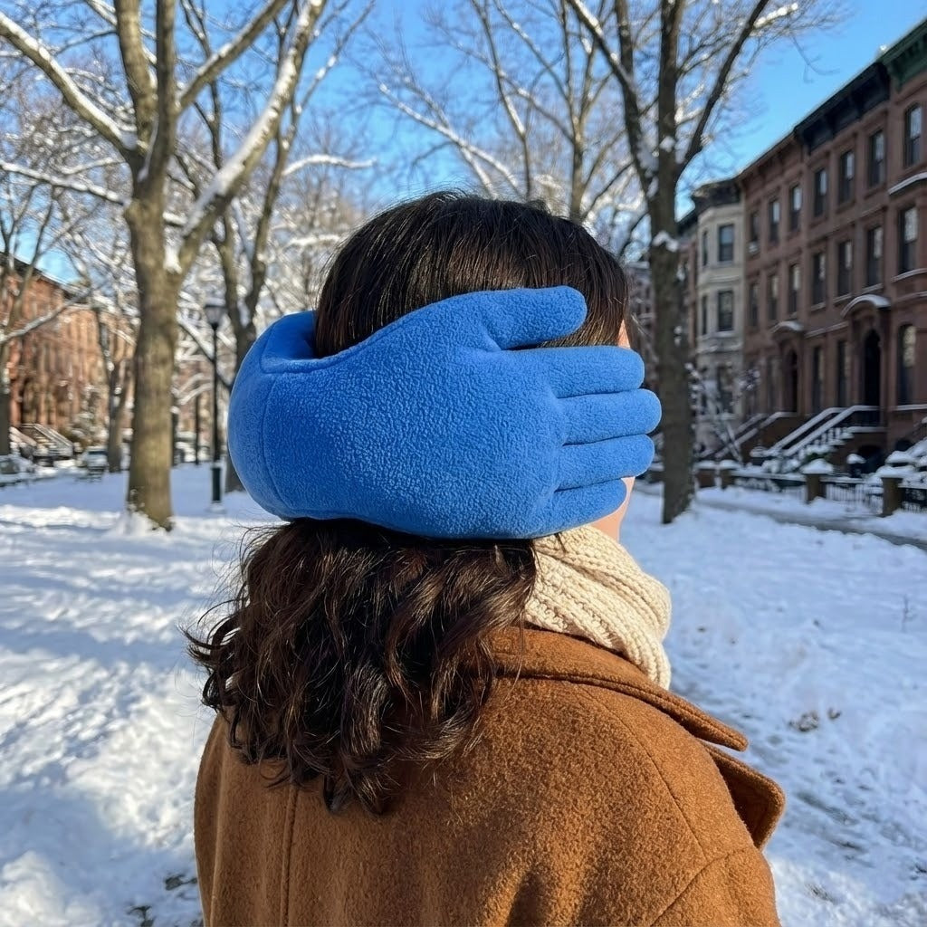 Plüsch-Ohrwärmer „Hand“ Unisex Ohrenwärmer Weiches Winteraccessoire Wärmehalter für Frauen Männer Kinder | Sansoti