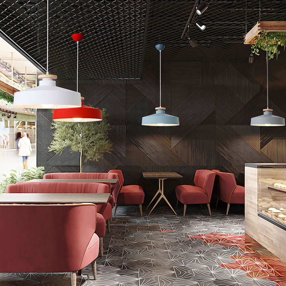 Hanglamp met Houten Kap en Aluminium Accent – Scandinavisch Design voor Eetkamer en Woonkamer | Sansoti