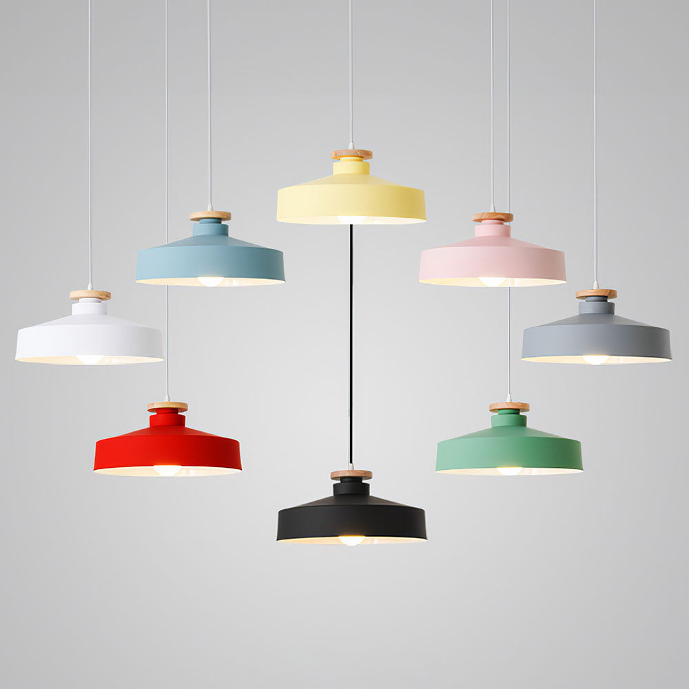 Hanglamp met Houten Kap en Aluminium Accent – Scandinavisch Design voor Eetkamer en Woonkamer | Sansoti