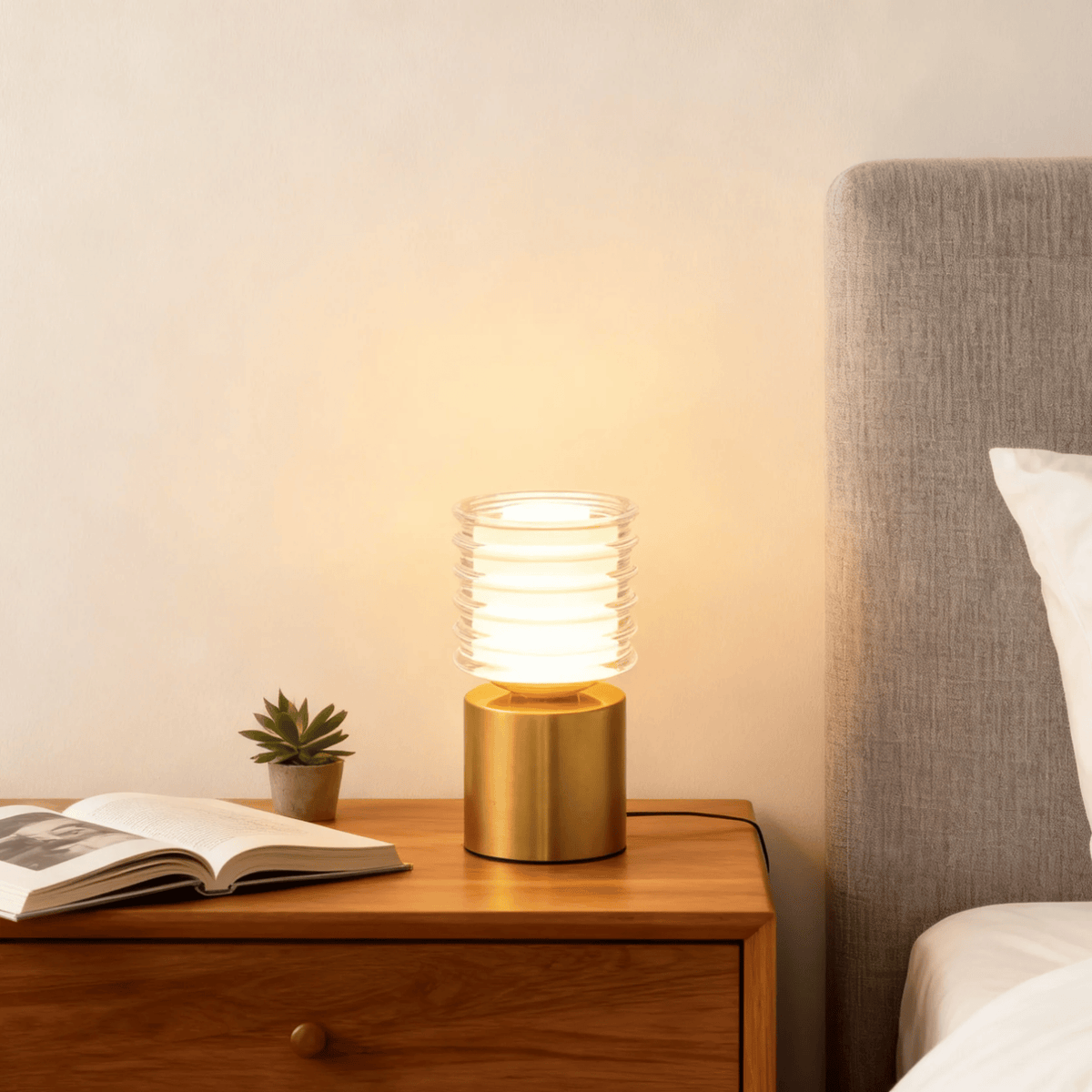 Portable rechargeable LED table lamp with touch control, dimmable adjustable color temperature ambient light | Sansoti