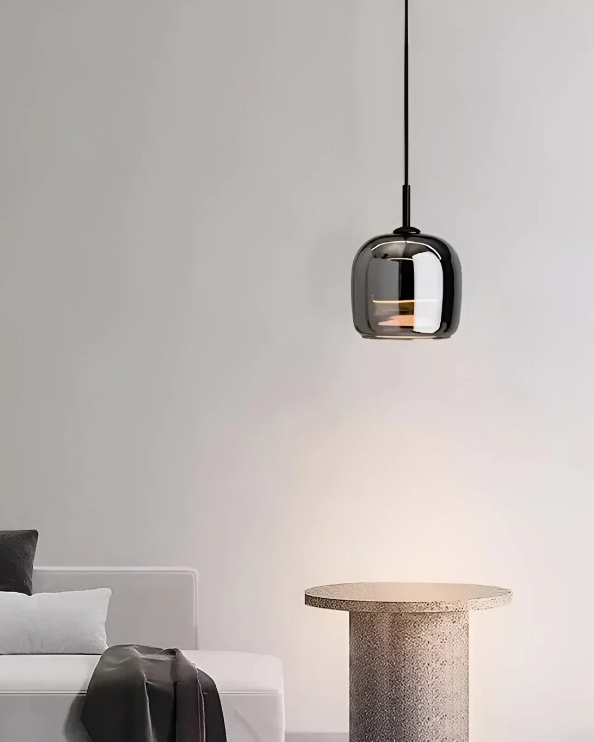 Hanglamp Rookglas met LED Verlichting Goud Zwart Amber Dimbaar Eetkamer | Scandinavische Glazen Plafondlamp Metalen Finish Keukeneiland Moderne Verlichting Woonkamer Design | Sansoti