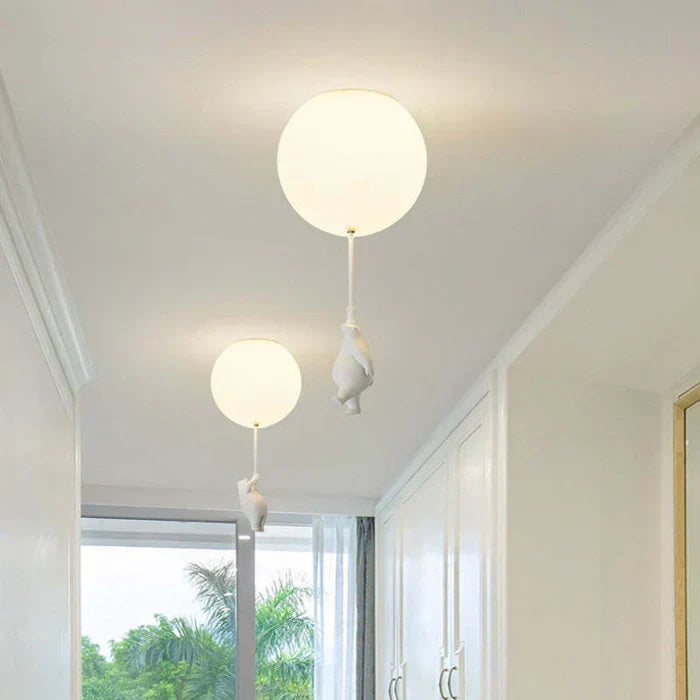 Plafondlamp Kinderkamer Beer Ballon Warm Wit LED Speels Design 15-25cm Decoratief Sfeerverlichting Babykamer | Sansoti