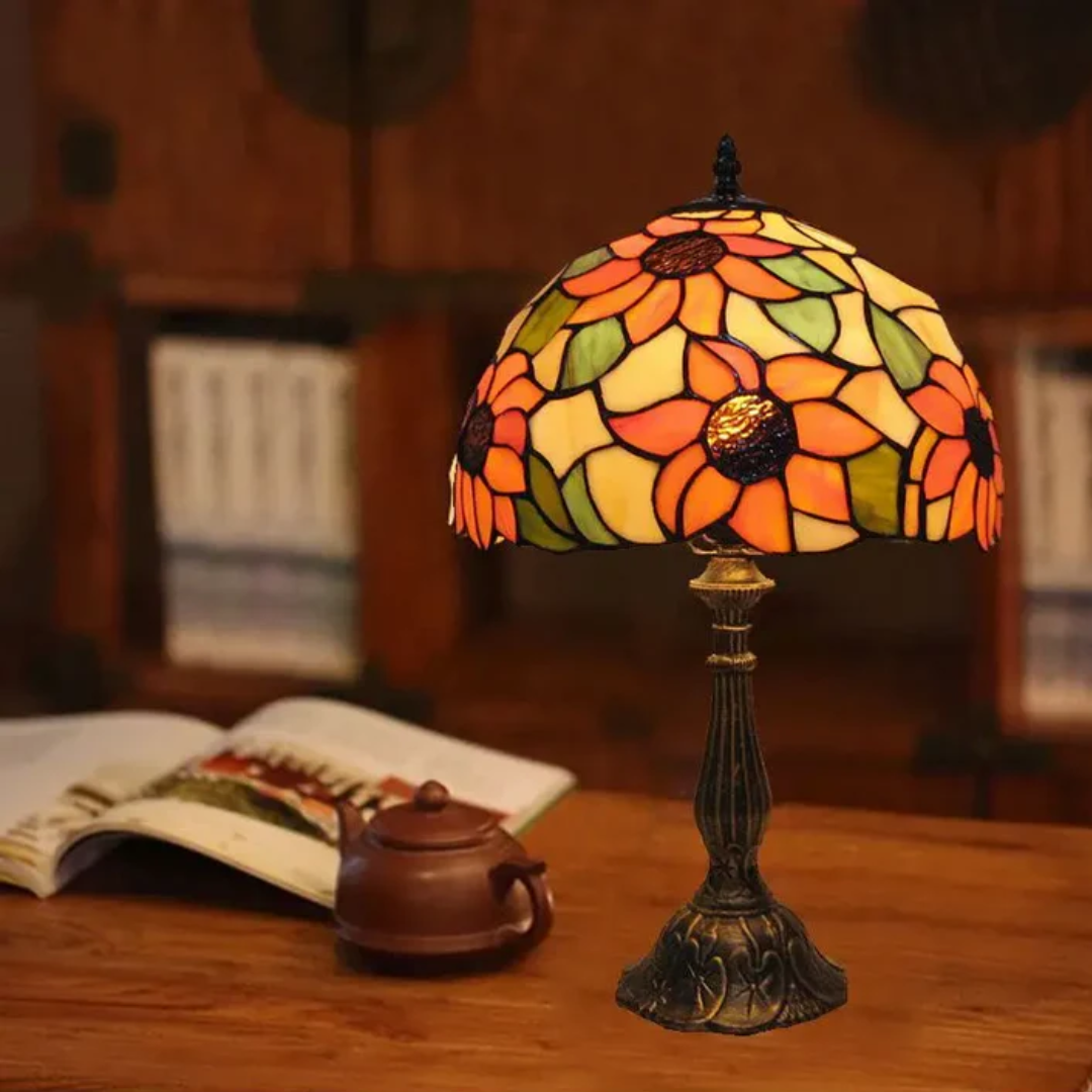Wireless LED Table Lamp with Color-Changing Glass 37cm Mood Light Rechargeable Living Room Bedroom Office | Sansoti