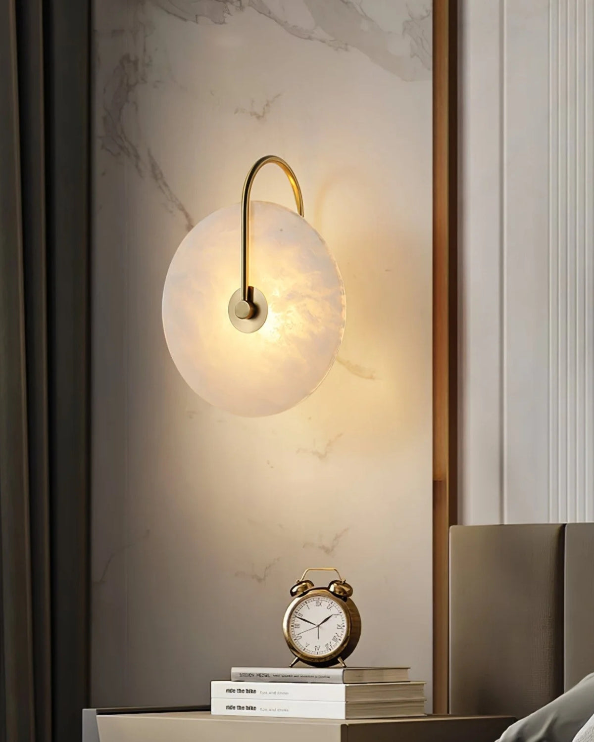 Ronde LED Wandlamp Acrylaat 20-25cm Zwart Goud Warm Licht Slaapkamer Hal | Sansoti