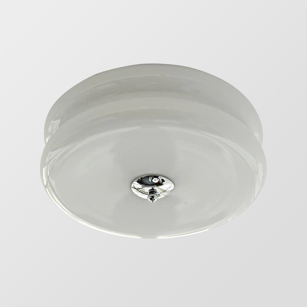 LED plafondlamp glas metaal crème 13 cm slaapkamer woonkamer art deco plafondverlichting rond warm licht neutraal licht wit licht | Sansoti