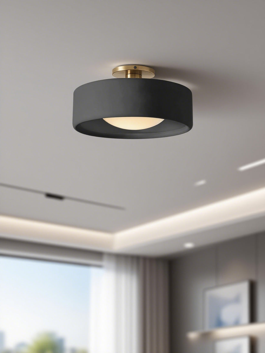 Porseleinen Plafondlamp met Strakke Montage – Moderne Lage Profiellamp Keramiek Opbouwverlichting | Sansoti
