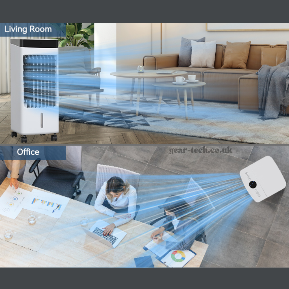 Draagbare Raambloze Aircooler met Afstandsbediening – 3-in-1 Luchtkoeler, Ventilator en Bevochtigingsfunctie voor Thuis en Kantoor | Sansoti