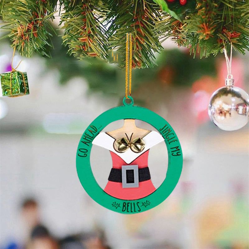 Weihnachtsbaumanhänger mit Glöckchen Humorvolle Festtagsfiguren Handbemaltes Harzornament für den Tannenbaum | Sansoti