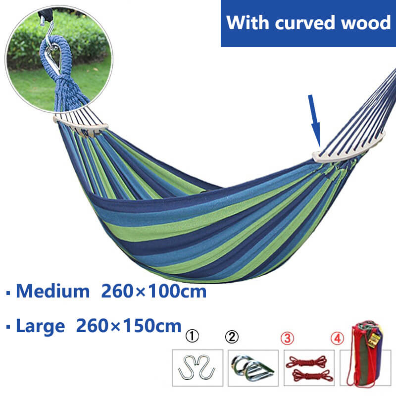 Hängematte Baumwolle Polyester 200x150cm Tragbar Innen Außen Camping Garten 200kg