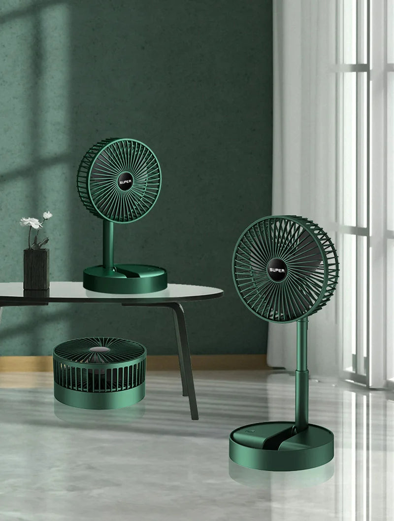 Foldable Table Fan USB Rechargeable with Five Speeds – Compact and Quiet | Sansoti