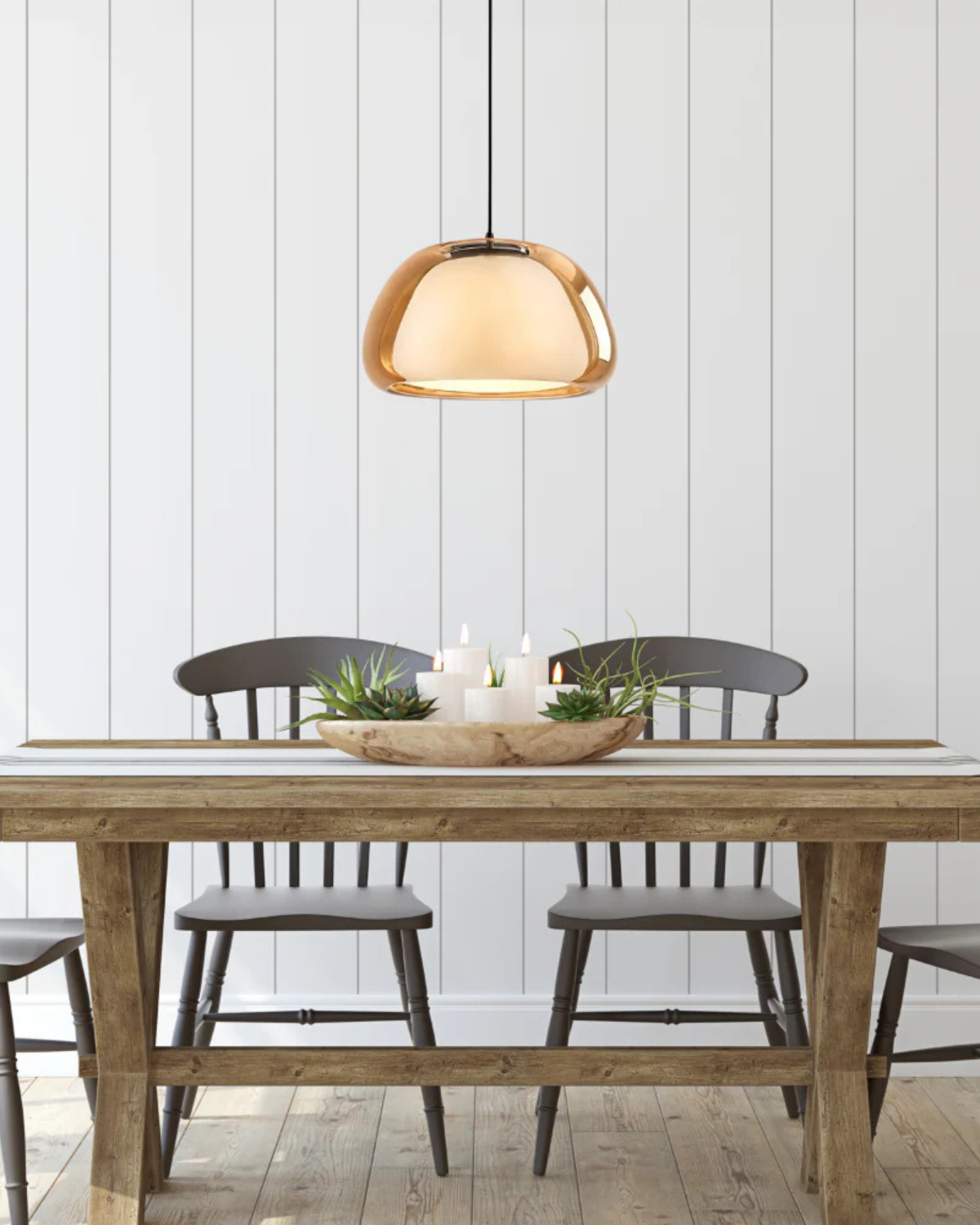 Luxe Glazen Hanglamp Met Mat En Transparant Glas In Minimalistisch Japandi Design | Sansoti