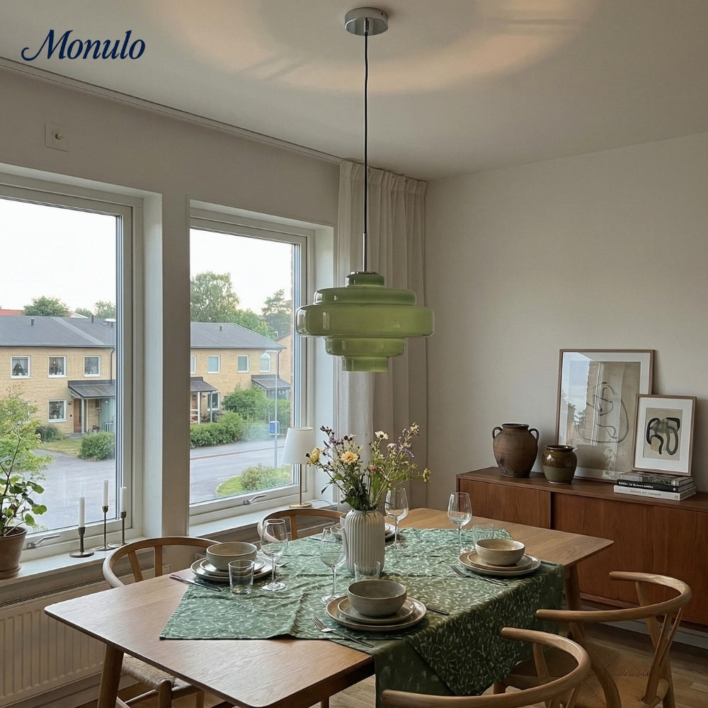 Gekleurde Glazen Hanglamp met Verstelbare Ophanging – Moderne Lichtpunt voor Eetkamer Keuken Woonkamer | Sansoti